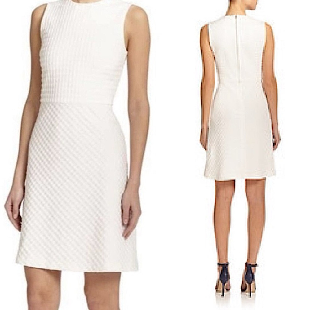 Theory Raneid White Textured Shift Dress
